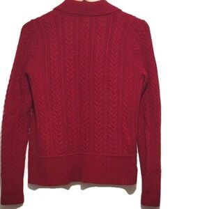 Women's Red Cable Knit Sweater